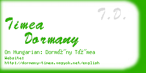 timea dormany business card